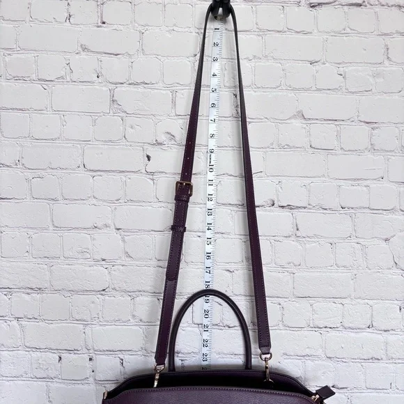 KARL LAGERFELD Simone Suede Leather Top Handle Raisin Satchel Crossbody--NWT - Picture 16 of 16